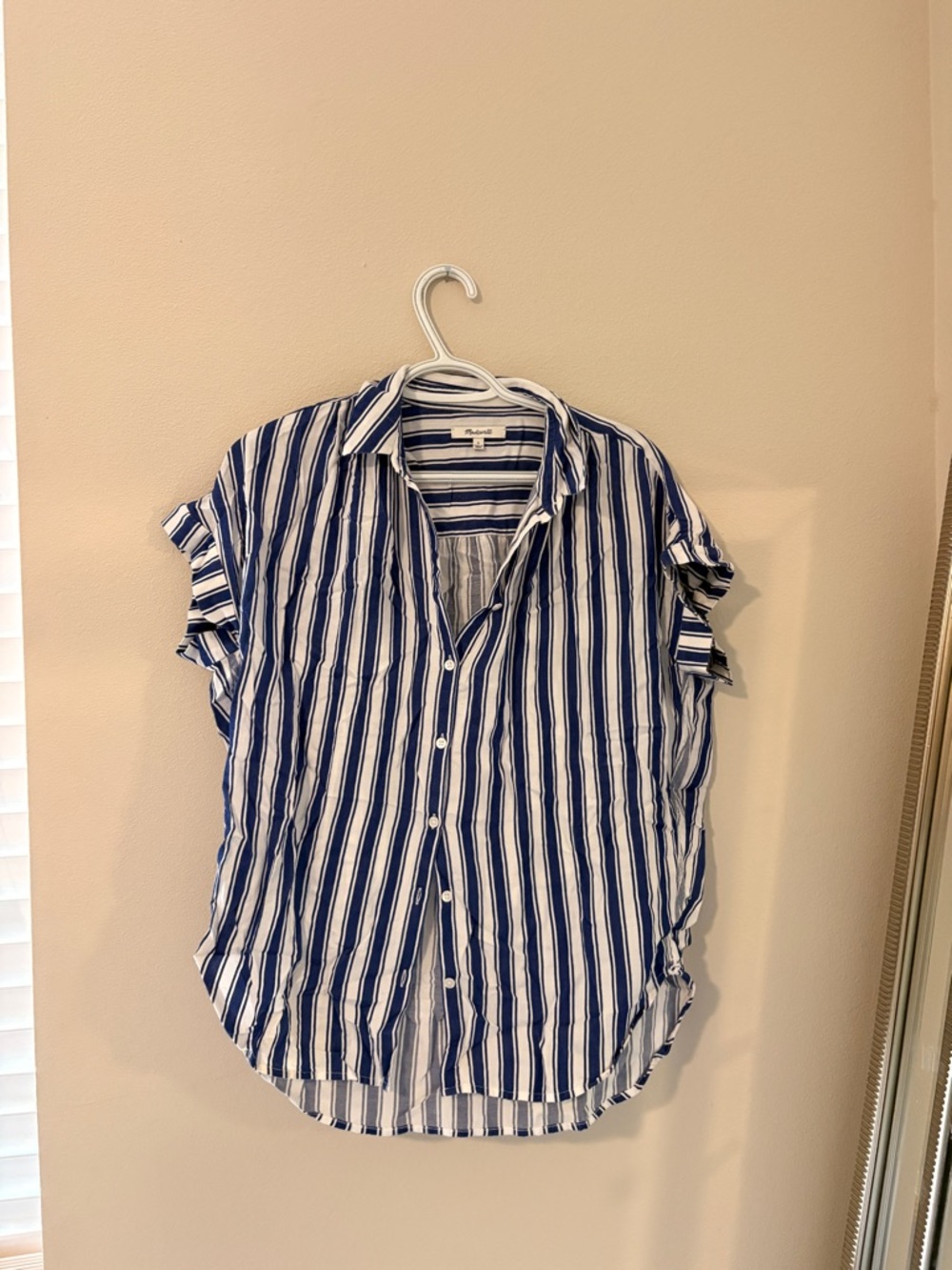 Madewell Blue and White Striped Button-Down Shirt